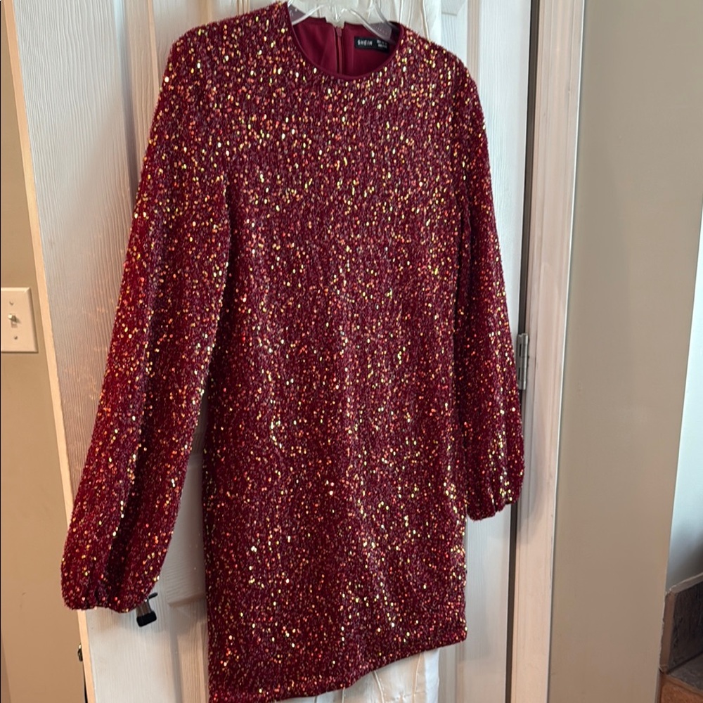 Sparkling Red Sequin Dress